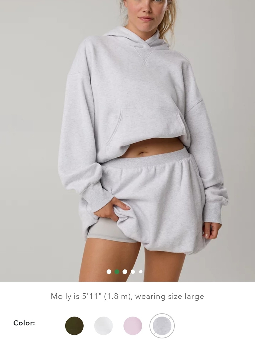 aerie Light Gray Casual Skort with Built-In Shorts